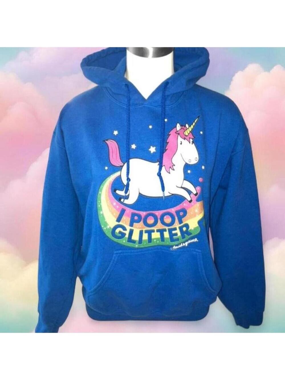 Extremely RARE and HTF David & Goliath "I Poop Glitter" Unicorn Hoodie